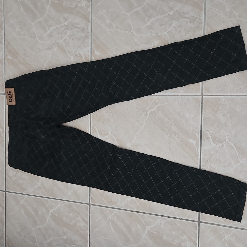 Dark Denim and Tan Stiching Patterned Pants - Picture 5 of 7